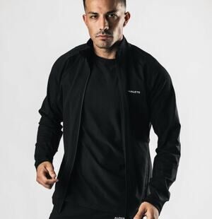 Alphalete Athletics Pro-Elite Zip Jacket Mens S Black Activewear Athleisure Gym